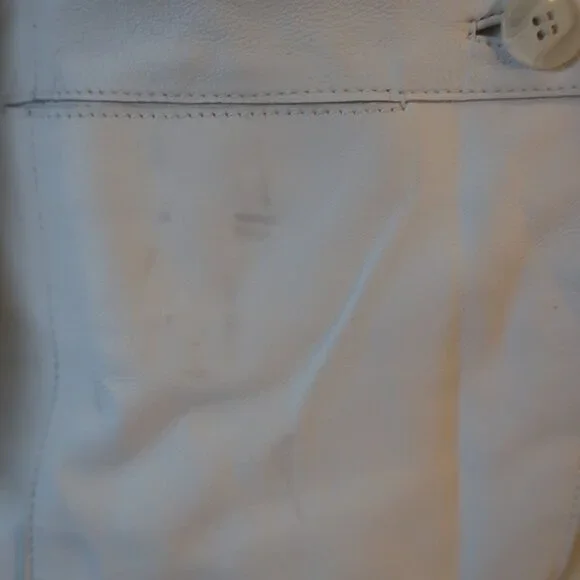 NWD Womens Ecru Chalk White Leather Blazer Jacket 2 * - Picture 11 of 13